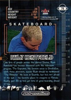 2000 Fleer Adrenaline - Gold #79 Ryan Kentfield Back